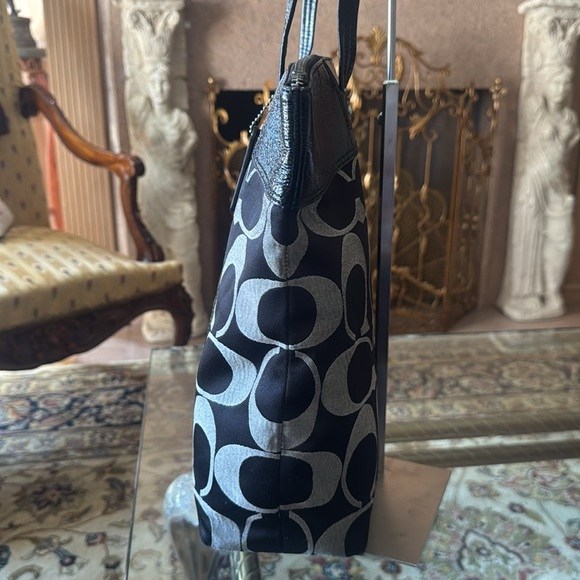 Coach Black and Gray Circle Accent Tote - Picture 7 of 8